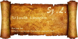 Szlovák Levente névjegykártya