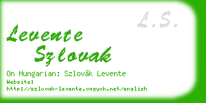 levente szlovak business card
